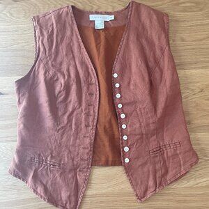 Vintage rust colored vest 100% linen